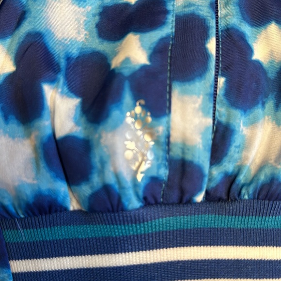 FREE PEOPLE MOVEMENT Top Seed Printed Tennis Activewear Jacket Blue Combo - Picture 14 of 16